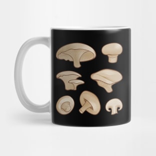 Woodcut Mushrooms Mug